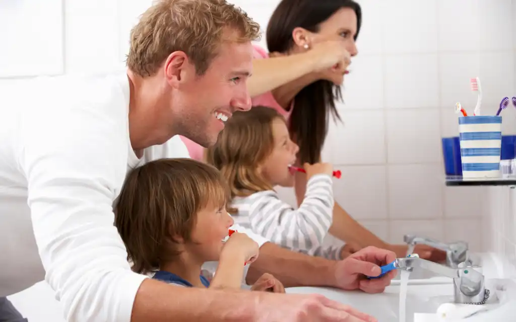 smiling-family-enjoying-new-bathroom